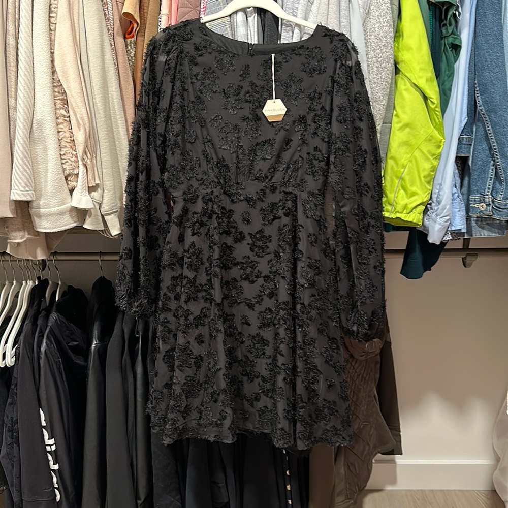 NWT Black pink blush maternity dress
